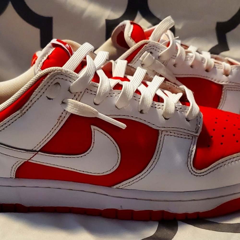 Nike red and white dunks size 9 mens with box
